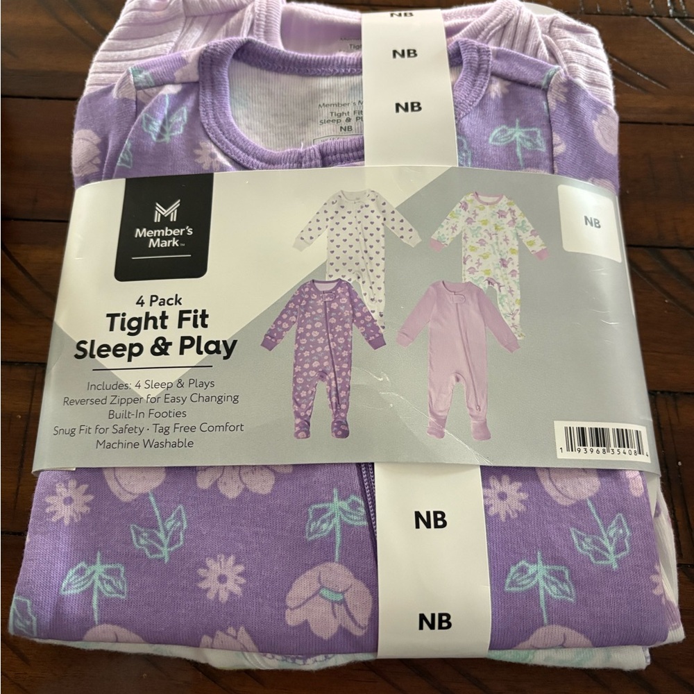 Member's Mark Purple Kids Pajama Set - 4 Pack